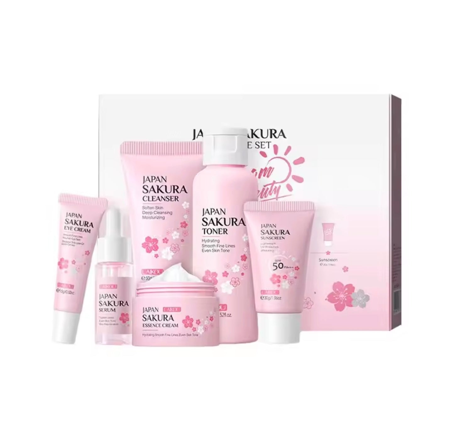 🌸 Sakura Bloom Skincare Set – 6-Step Ritual for Hydrated, Glowing Skin 🌸